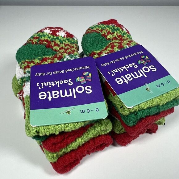 Solmate Mismatched Socks for Baby XS 0-6 Months Socktinis Humbug 5 Pair - Picture 3 of 6